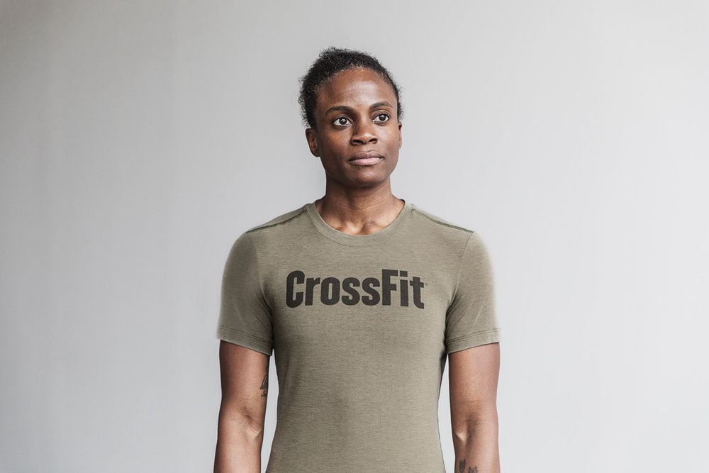 T-Shirts NOBULL Femme Vert - NOBULL Crossfit®,France (2376-NJWSP)